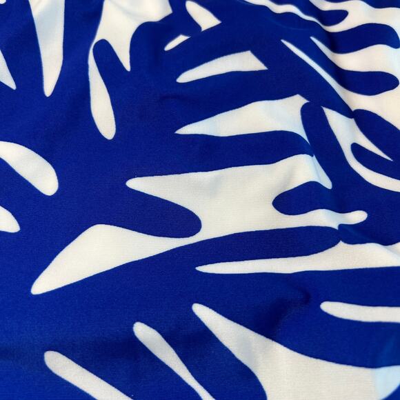 Kona Sol Women's Plus Size Blue Print High Waist Bikini Bottom - Size 1X - NWT - Picture 3 of 7